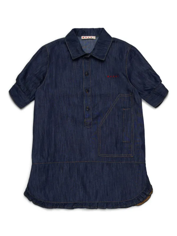 マルニ　キッズ　シャツワンピース Marni Kids デニム シャツワンピース | ブルー | FARFETCH JP