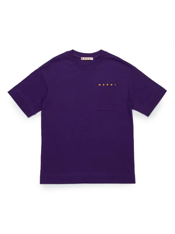 Marni Kids logo-print T-shirt | Purple | FARFETCH