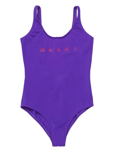 Marni Kids logo-print swimsuit