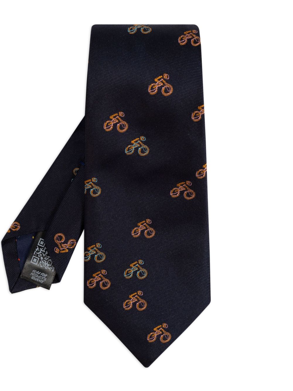 Paul Smith Cyclist Sketch tie - Blue