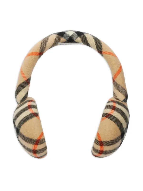 バーバリー　チェックウールイヤーマフ Burberry チェック ウールイヤーマフ | ブラウン | FARFETCH JP