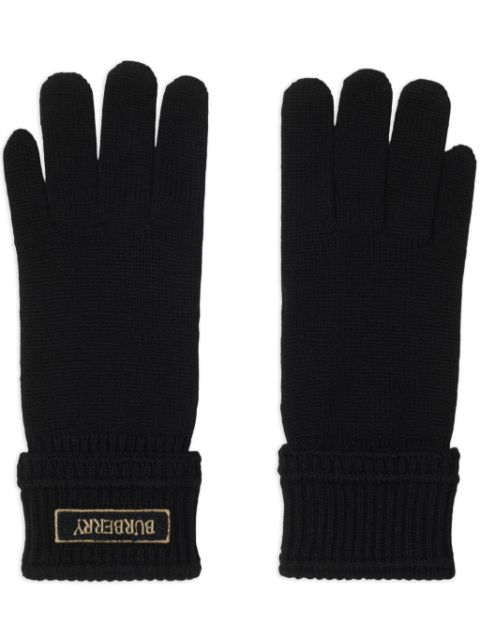 Burberry logo-embroidered gloves Men