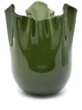 Venini Fazzoletto vase (30cm x 21.5cm) - Green