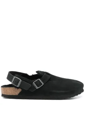 Birkenstock Tokio Suede Slingback Sandals | Black | FARFETCH