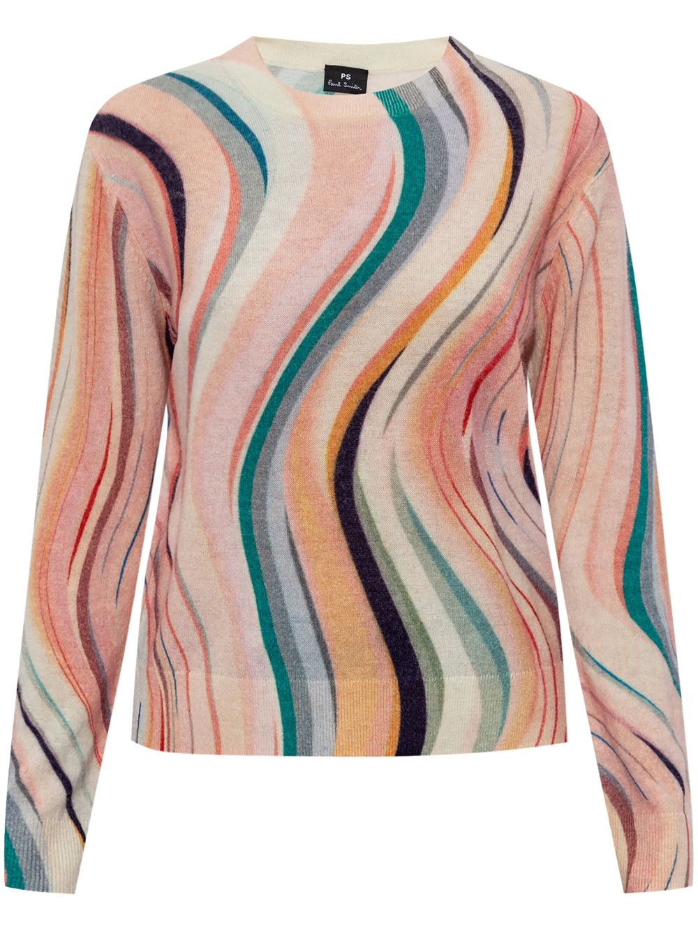 Swirl-intarsia sweater