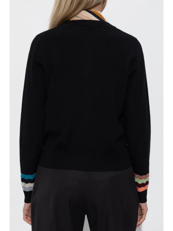 PS Paul Smith ストライプカフス カーディガン | ブラック