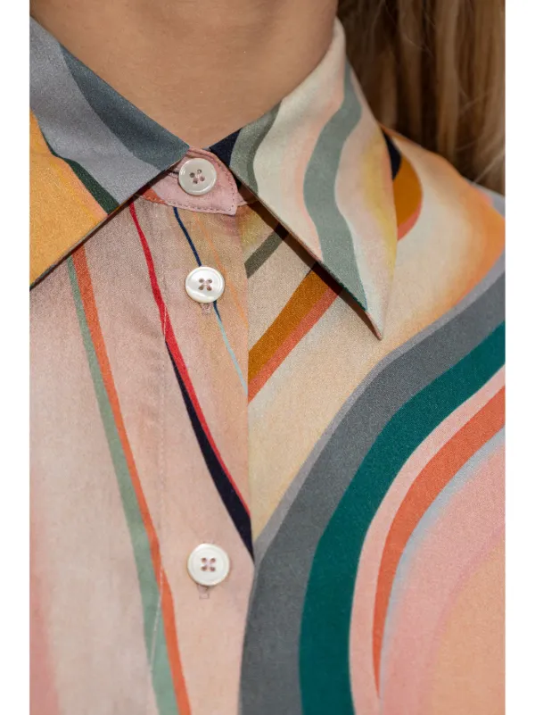 トップス Paul Smith Chain-Link Heart Print Shirt PS Paul Smith Swirl-print Shirt | Orange | FARFETCH