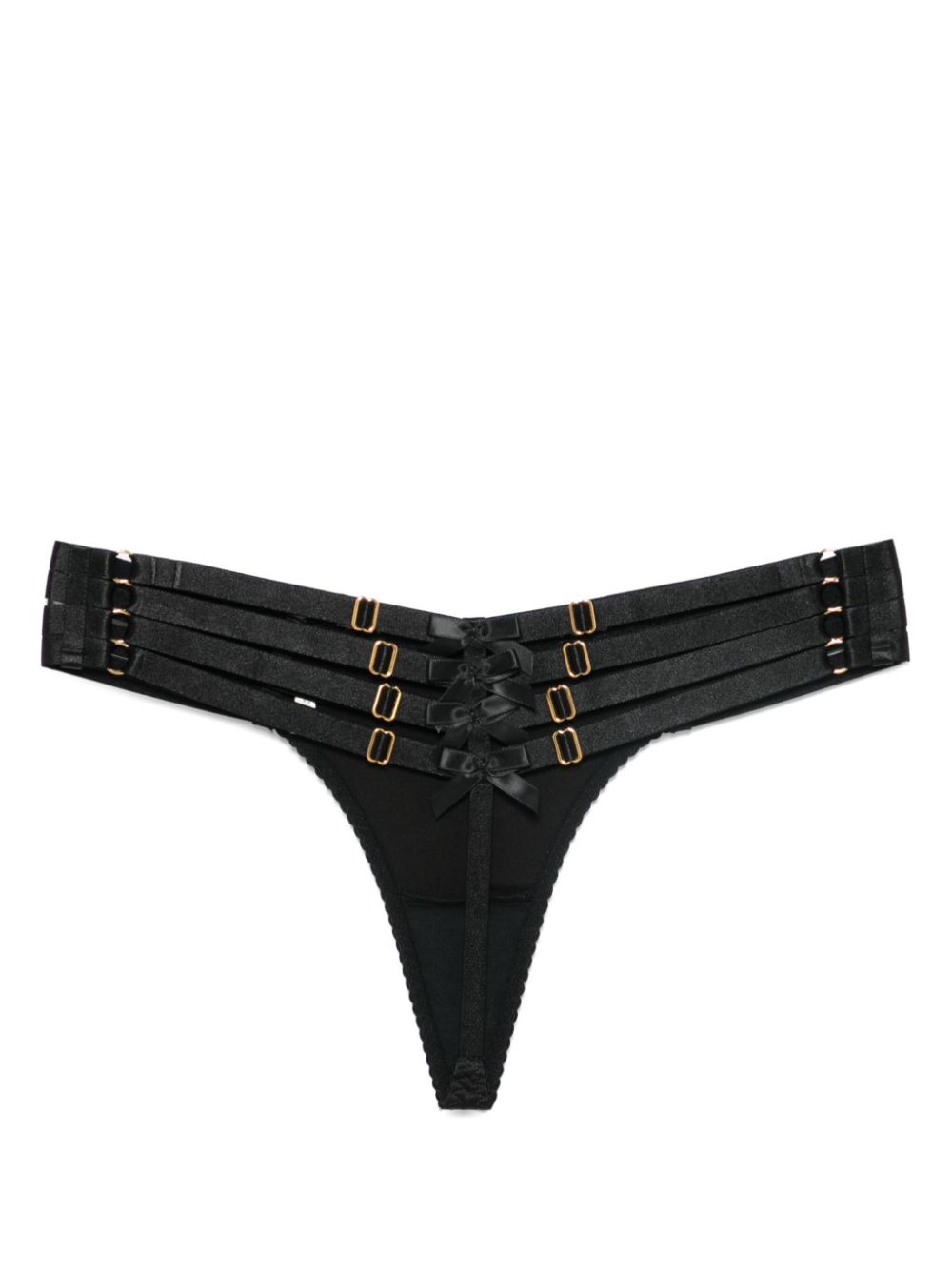 Bordelle bow-detail thong - Black