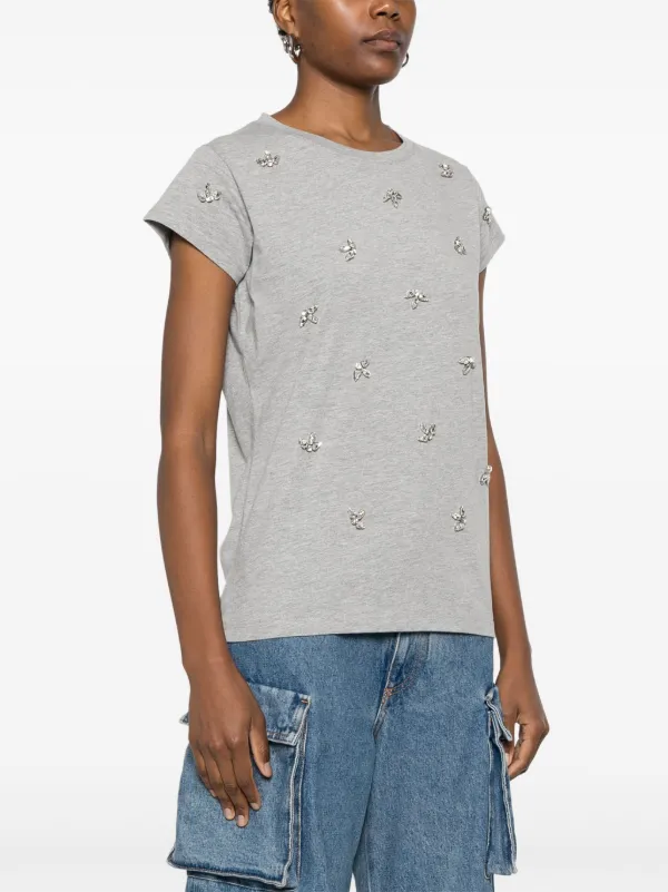 Kaos crystal-embellished T-shirt | Grey | FARFETCH