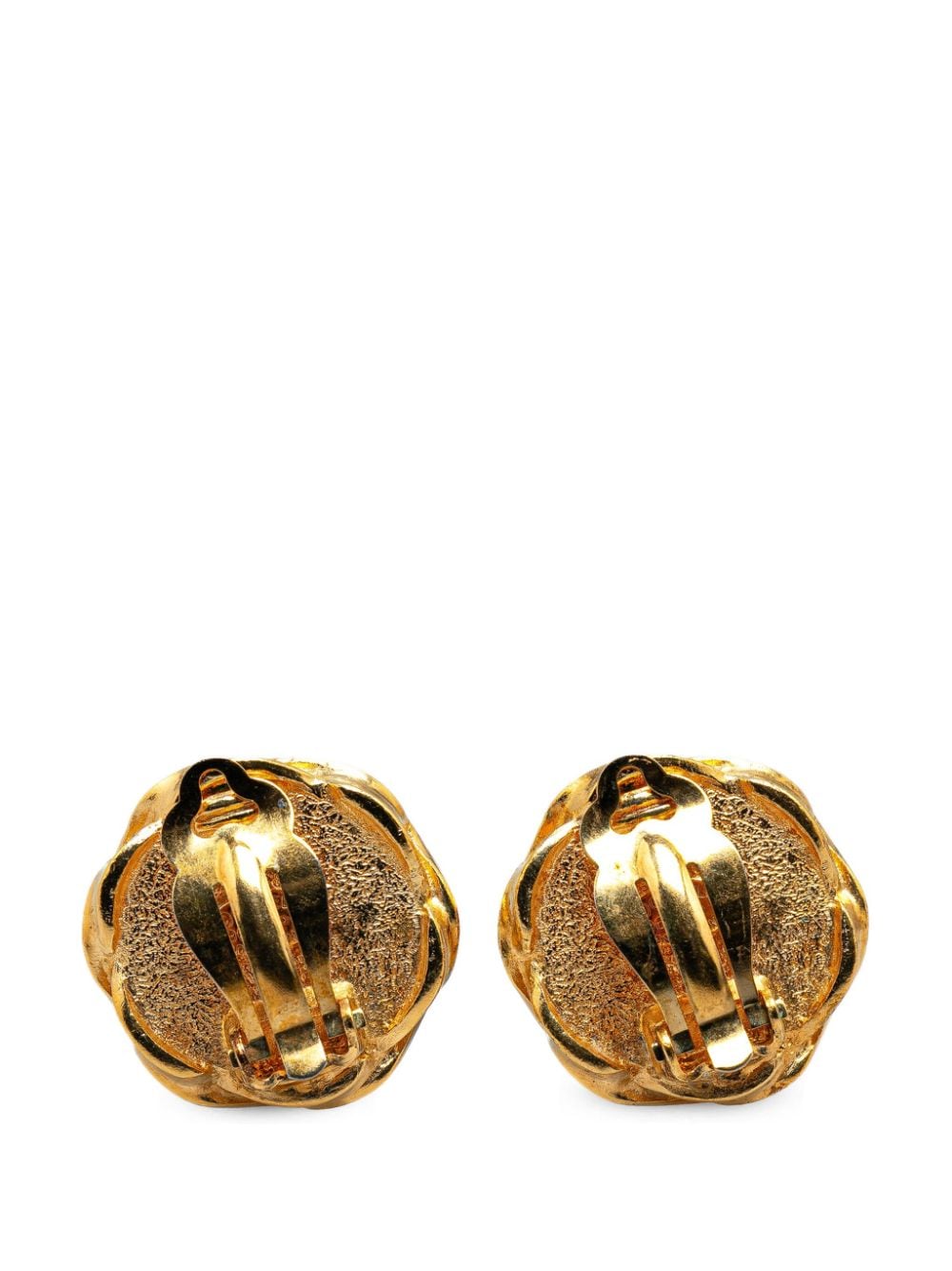 CHANEL Pre-Owned 1996 Gold Plated CC Clip on costume earrings - Goud