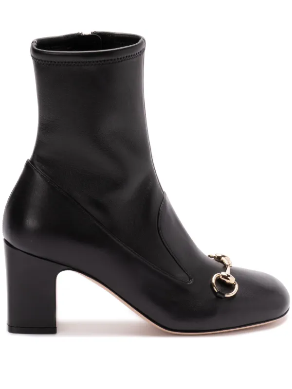 Gucci 80mm Lady Horsebit boots women Calf Leather Calf Leather Calf Leather 38.5 Black