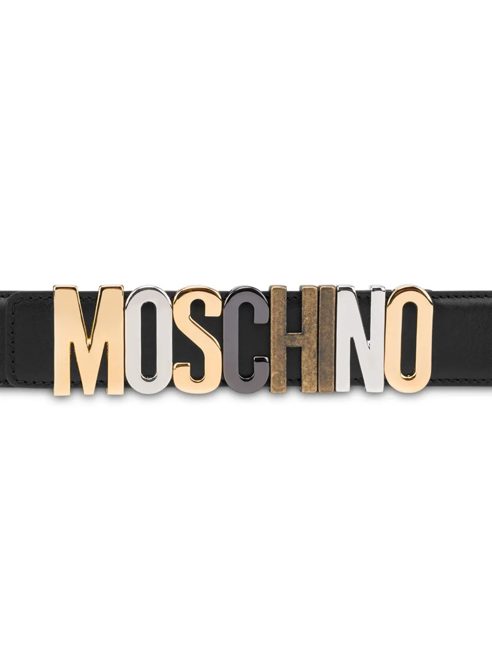 Moschino Riem met logoplakkaat - Zwart