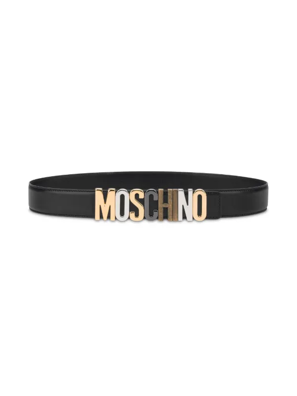 MOSCHINO モスキーノ ロゴプレート ベルト Moschino モスキーノ ロゴプレート ベルト | ブラック | FARFETCH JP