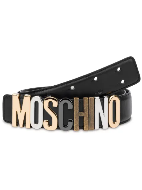 Moschino cinturón con placa del logo