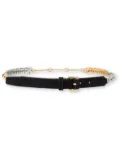 Moschino cuban chain leather belt - Black