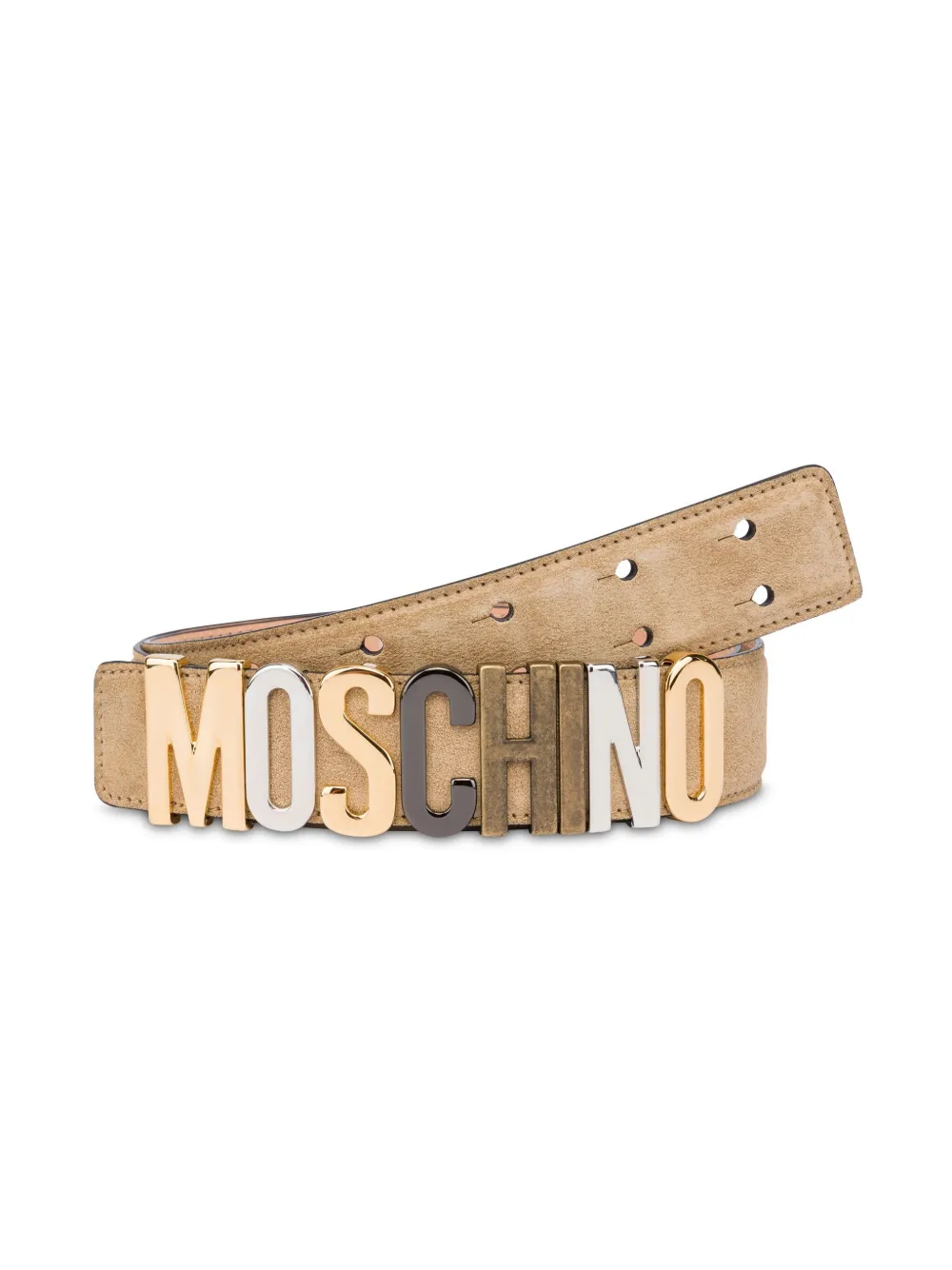 Moschino Cintura con logo - Toni neutri
