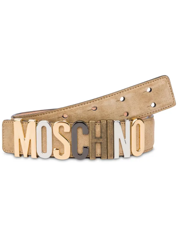  Moschino コラボ　レザー　ベルト Moschino ロゴ レザーベルト | ニュートラル | FARFETCH JP