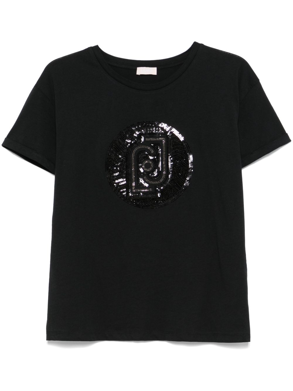 Liu •jo Sequin-embellished T-shirt In Black