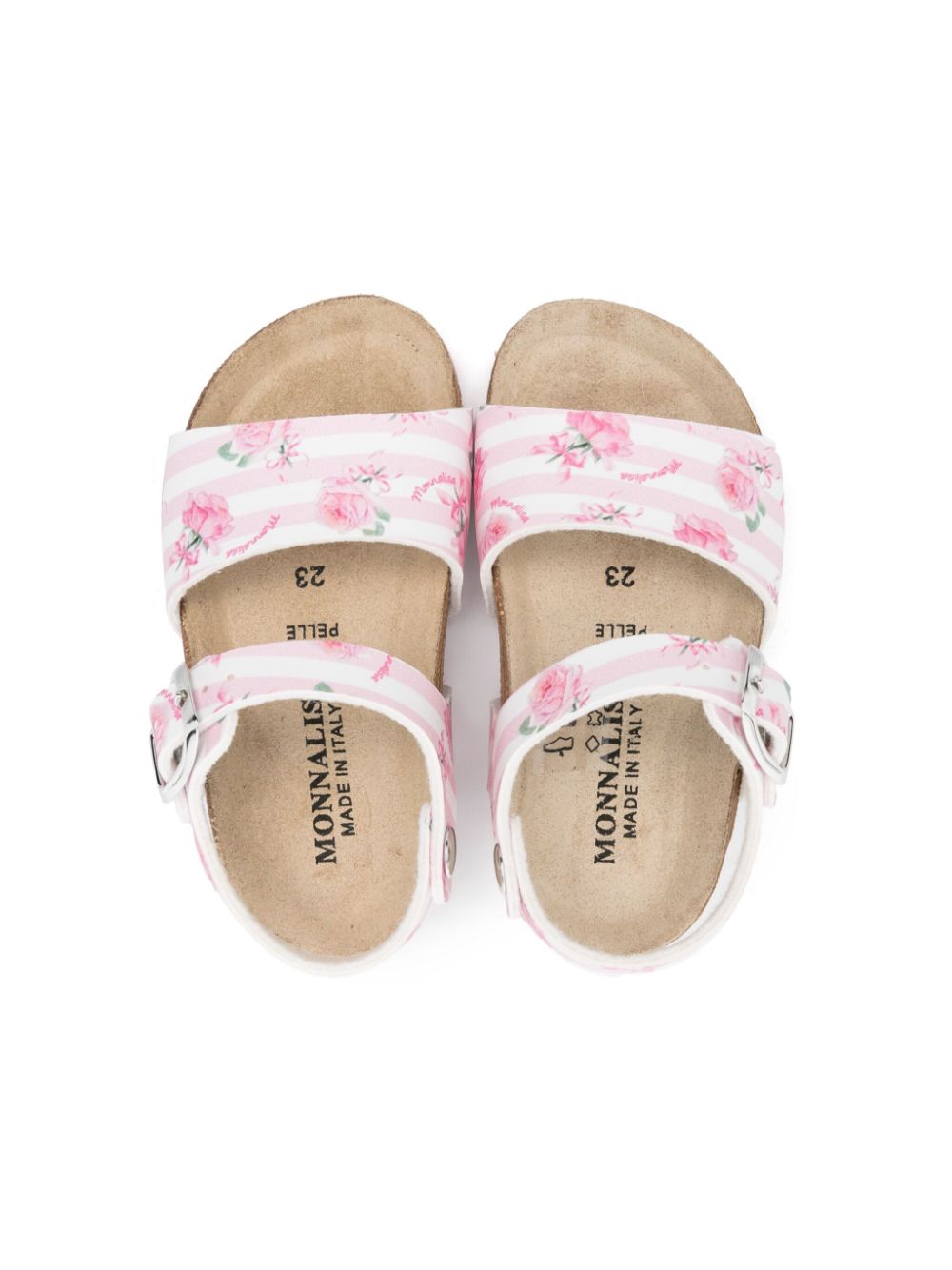 Monnalisa Sandalen met roosprint Wit