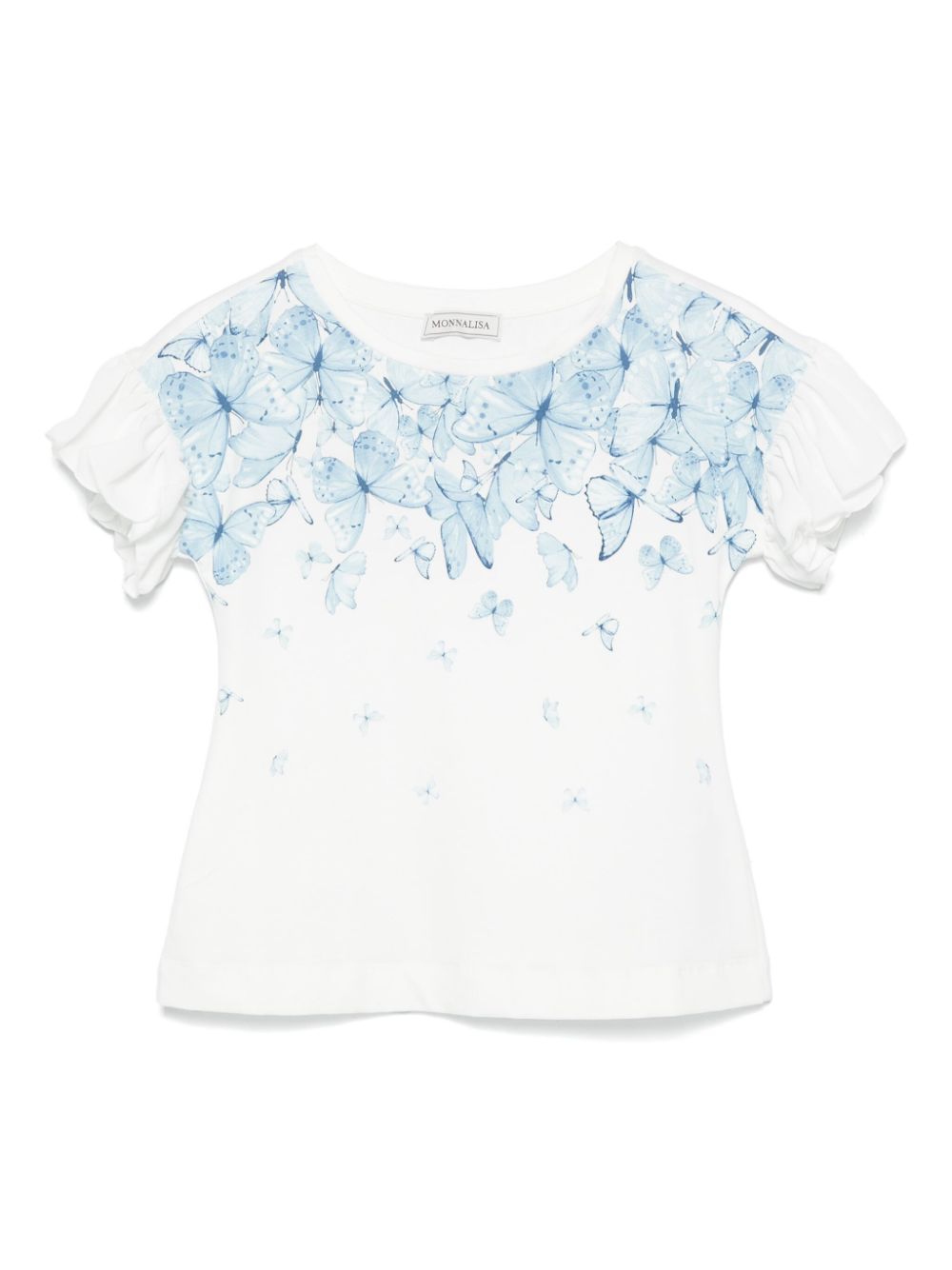 Monnalisa T-shirt met vlinderprint Wit