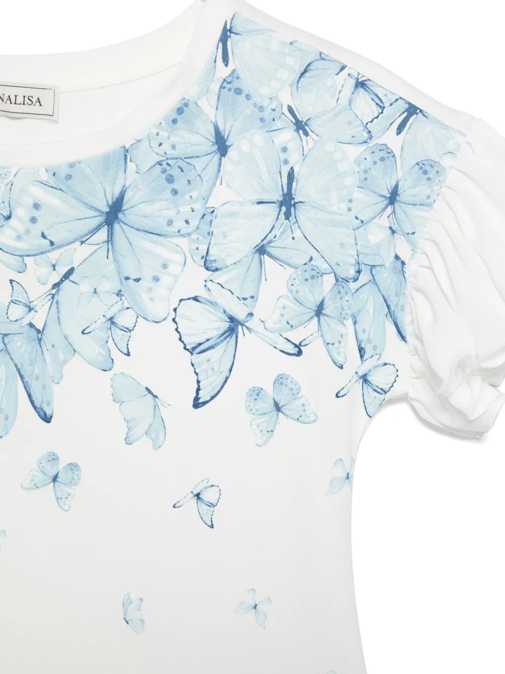 Monnalisa T-shirt met vlinderprint Wit