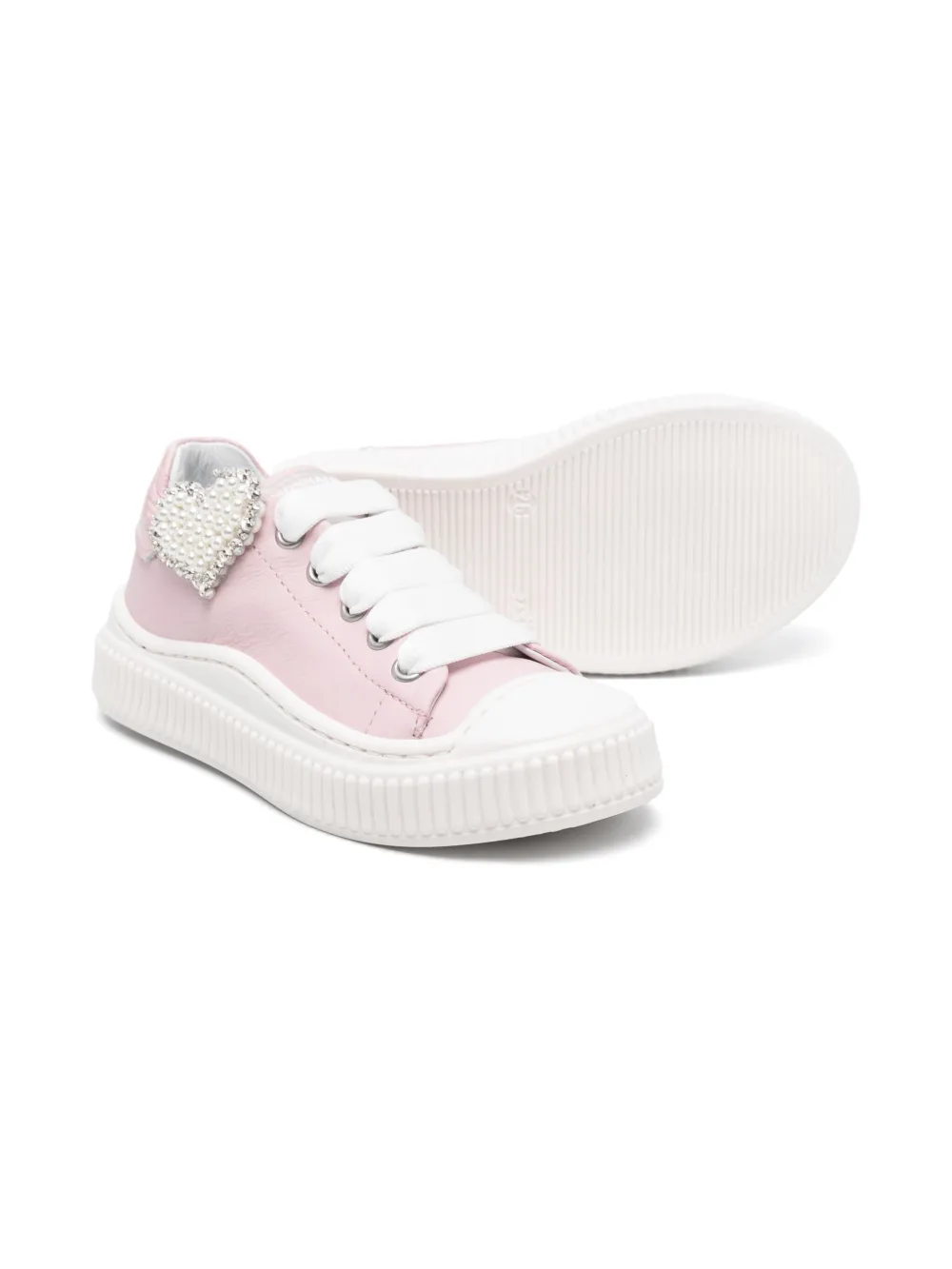 Monnalisa heart-patch sneakers Pink