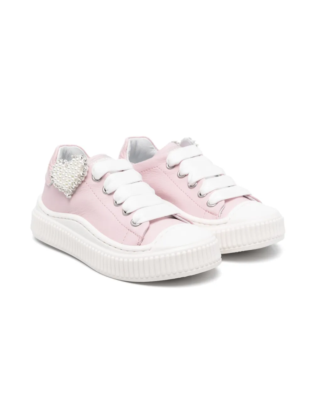 Monnalisa heart-patch sneakers Pink