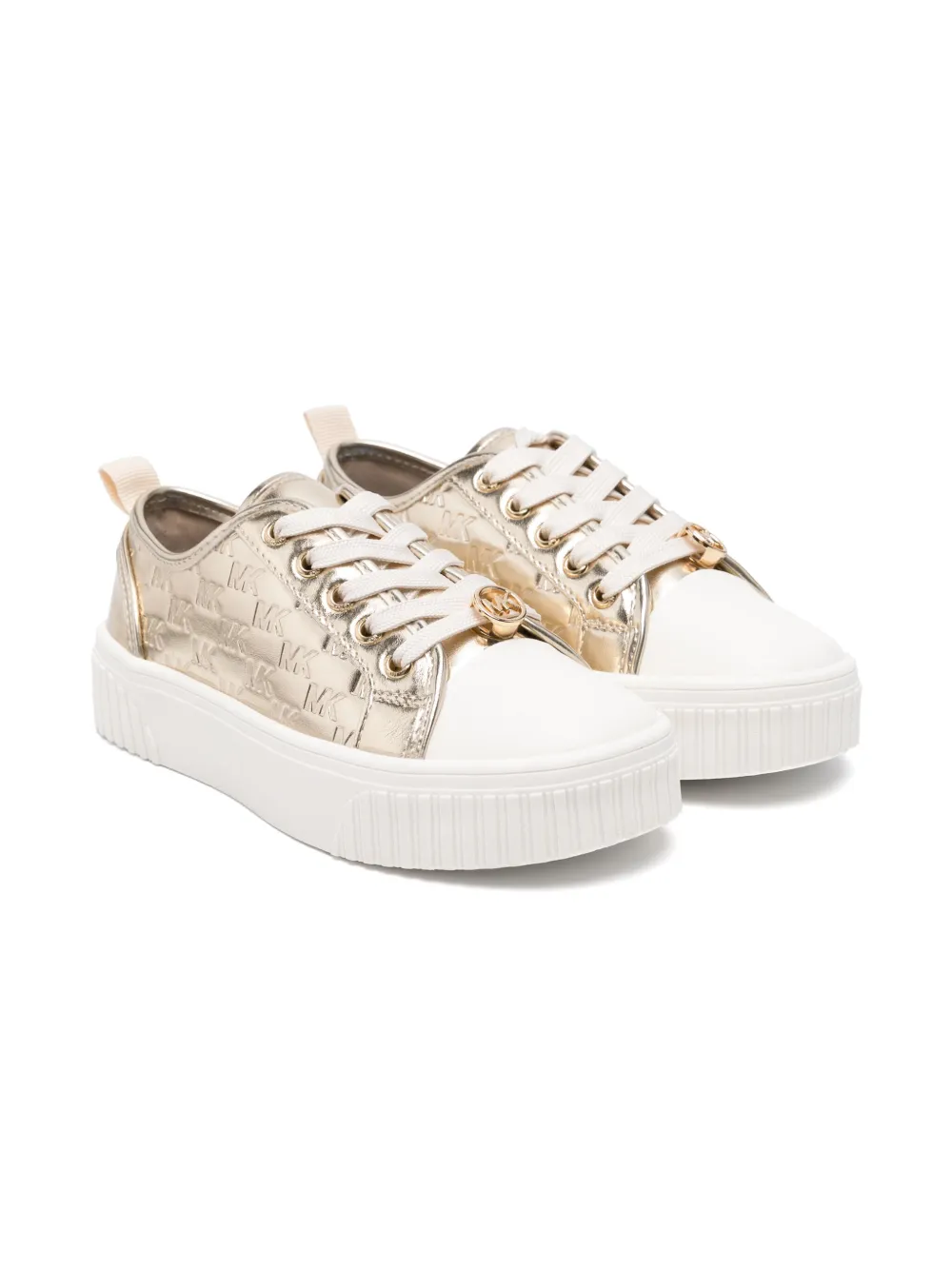 Michael Kors Kids Sneakers met logo-reliëf Goud