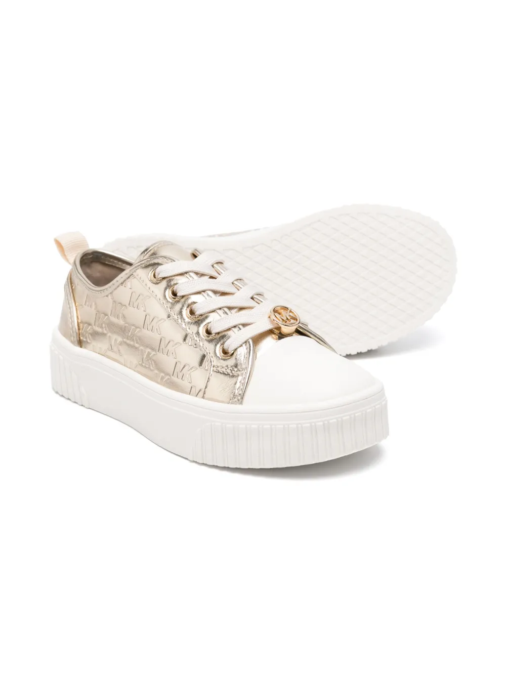 Michael Kors Kids Sneakers met logo-reliëf Goud