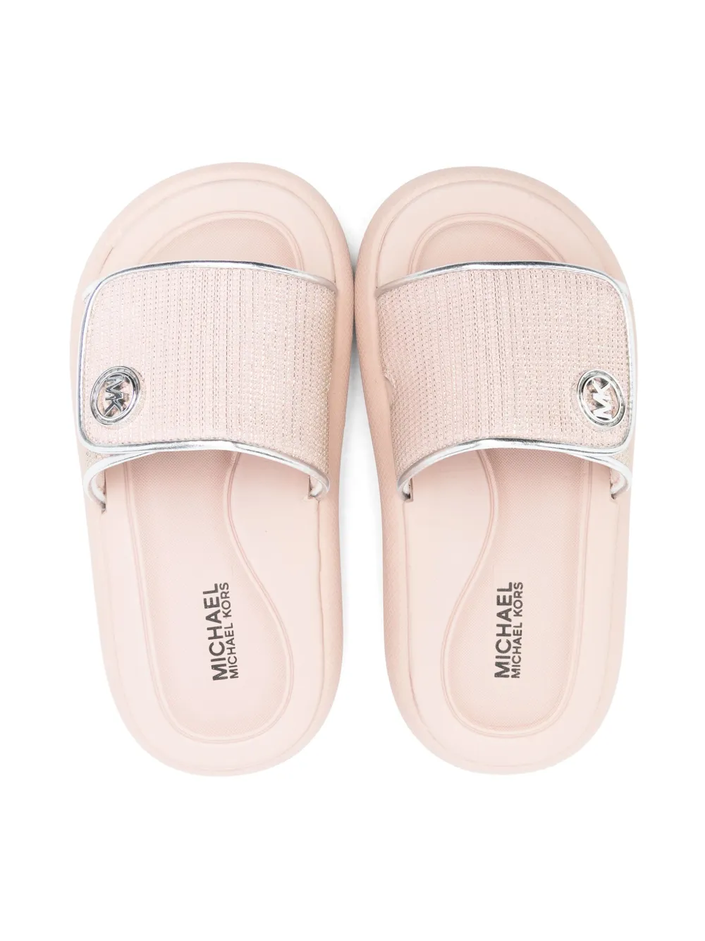 Michael Kors Kids logo-plaque slippers Pink