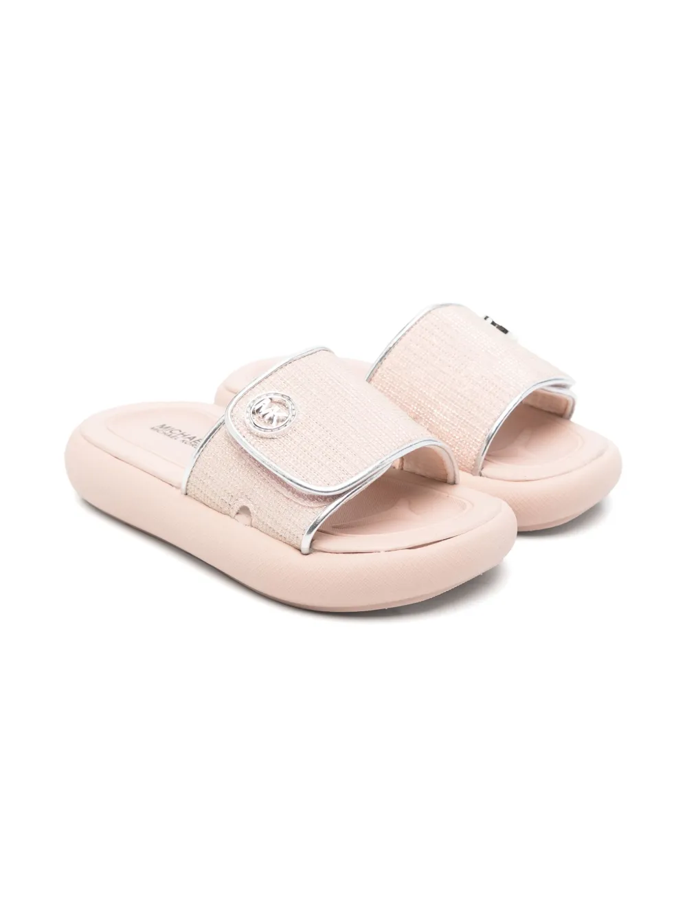 Michael Kors Kids logo-plaque slippers Pink