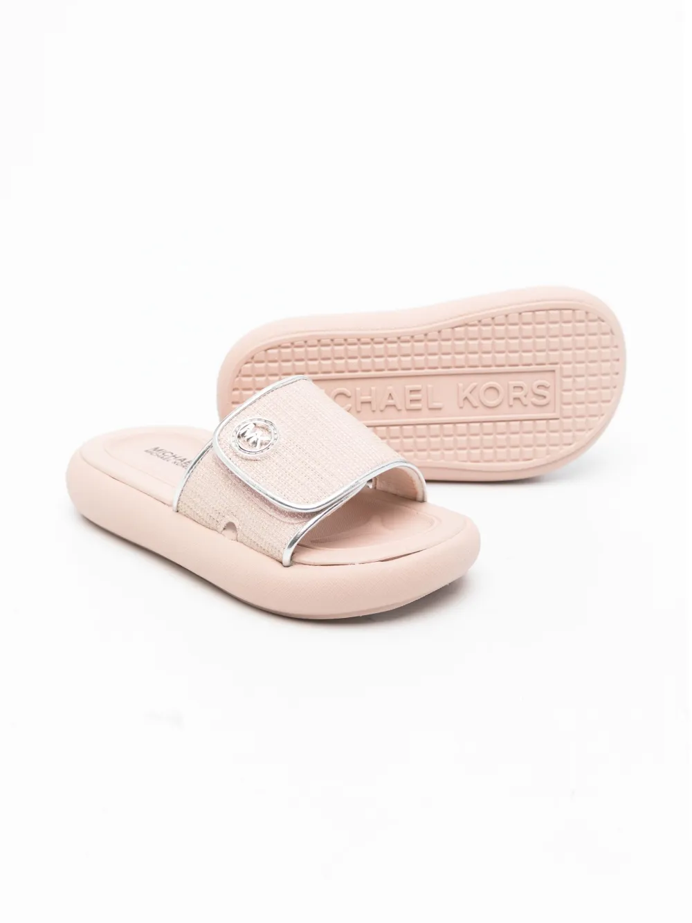 Michael Kors Kids logo-plaque slippers Pink