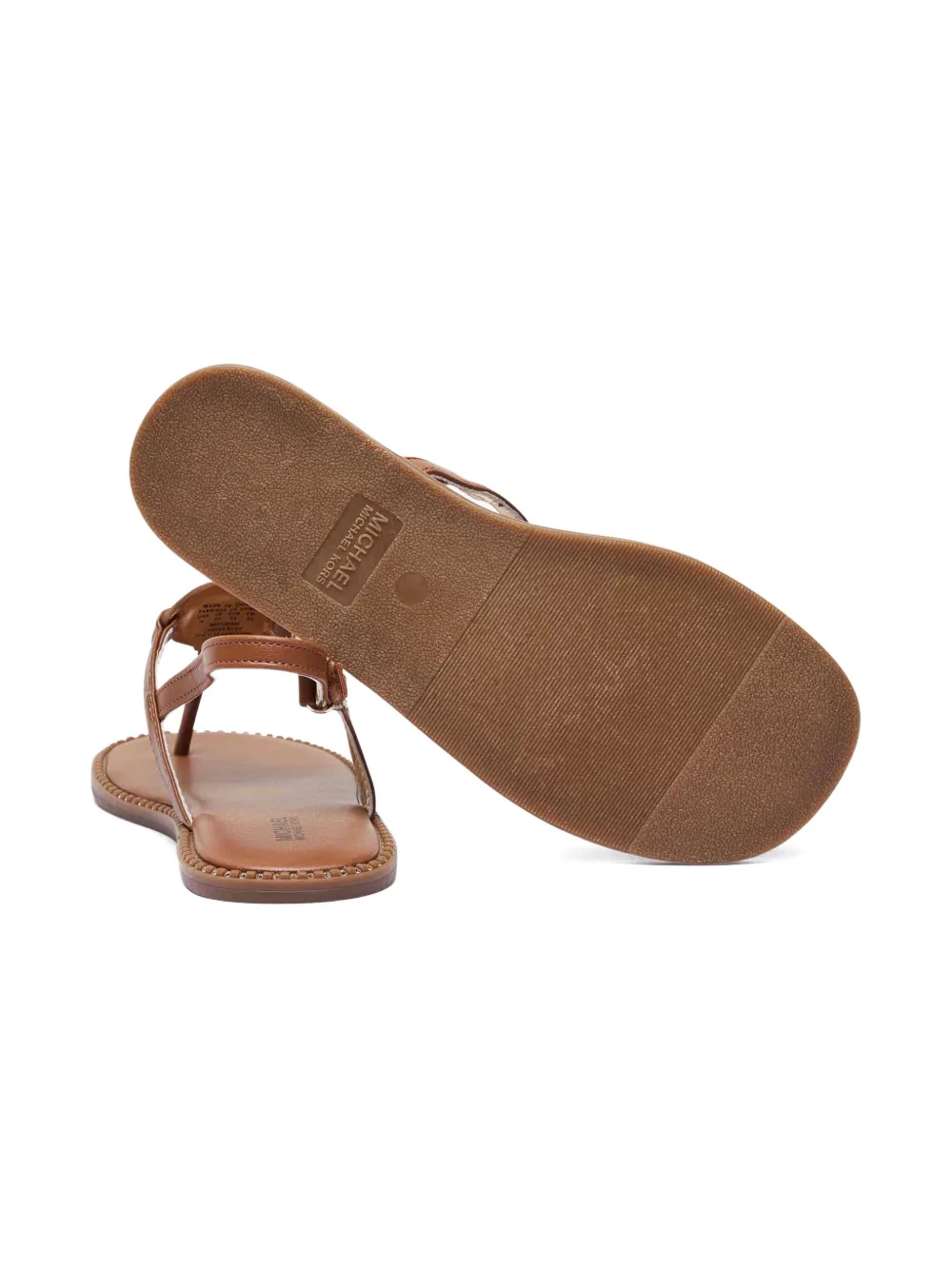 Michael Kors Kids Sandalen met logoplakkaat en studs Bruin