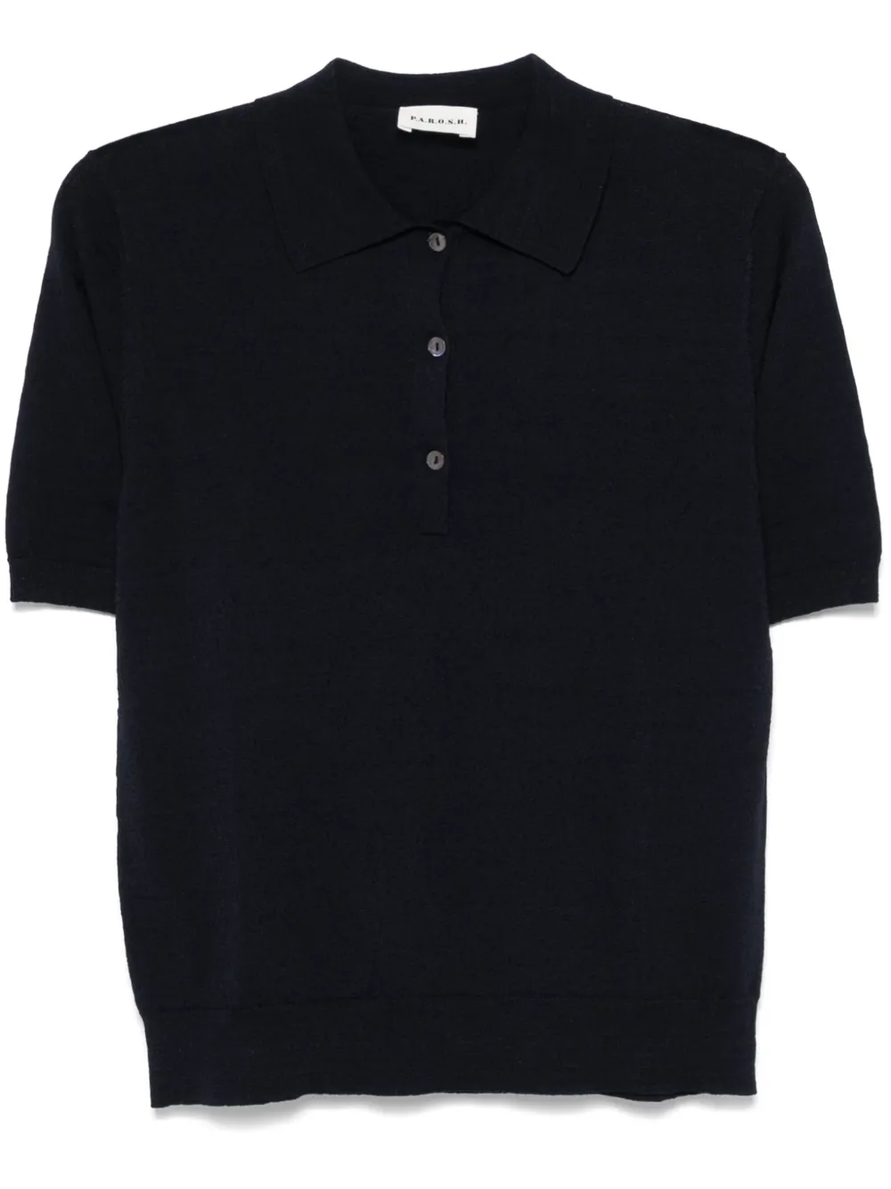 fine-knit polo top