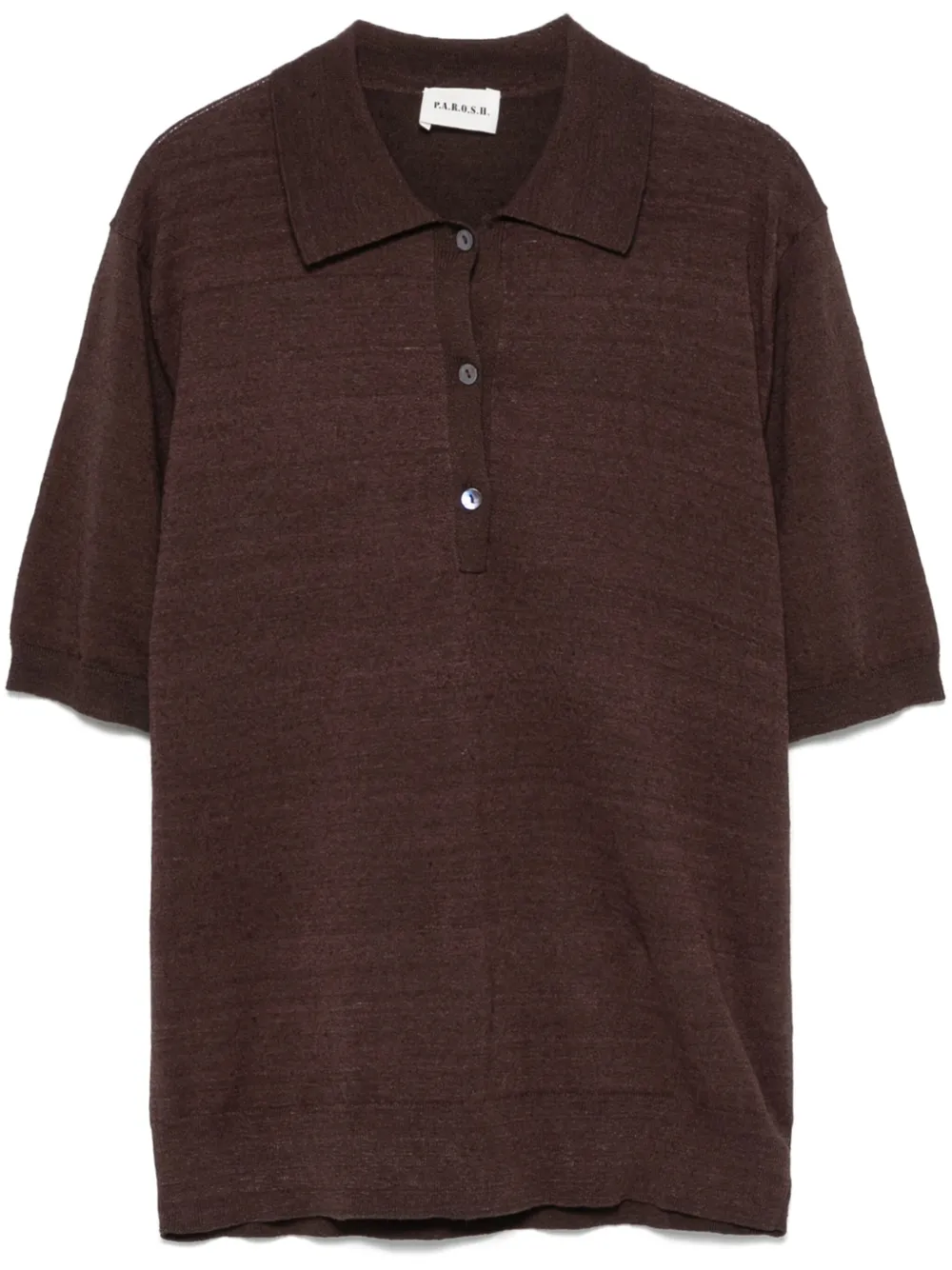 fine-knit polo top