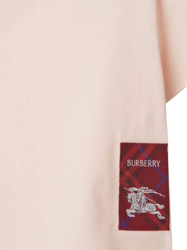 【関税込み】Burberry キッズ トップス & Tシャツ Burberry Kids Check Label Cotton T-shirt | Pink | FARFETCH