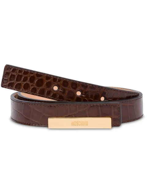 Moschino cinturón con placa del logo