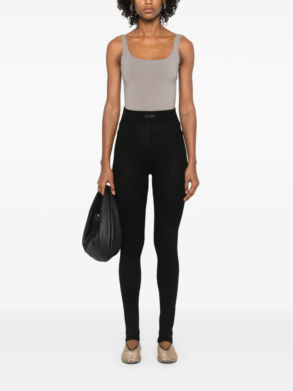 FEAR OF GOD ESSENTIALS Legging met wafel gebreide - Zwart