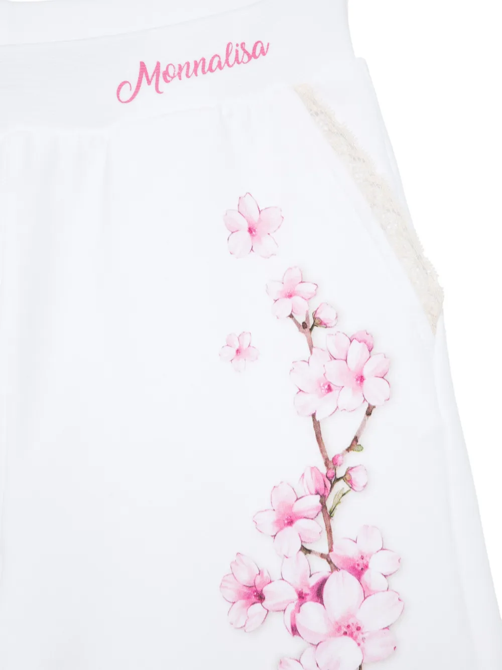 Monnalisa Trainingsbroek met bloemenprint Wit