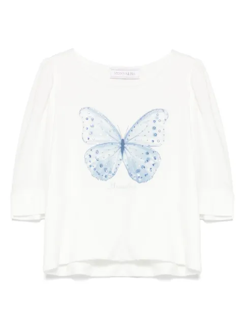 Monnalisa playera con mariposas estampadas