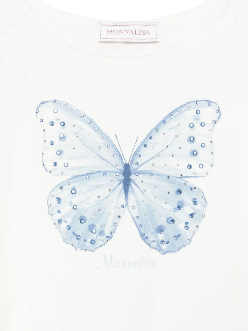 Monnalisa T-shirt met vlinderprint Wit