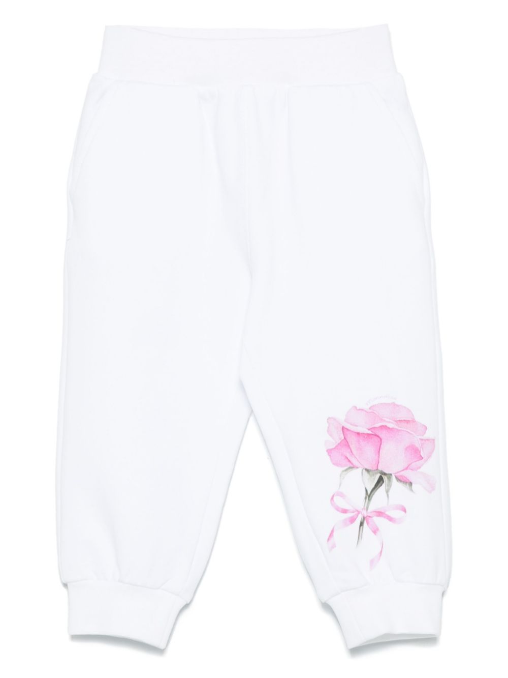 Monnalisa floral-print track pants - White