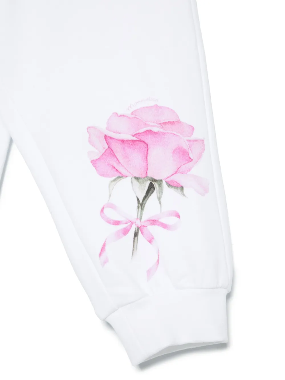 Monnalisa Trainingsbroek met bloemenprint Wit