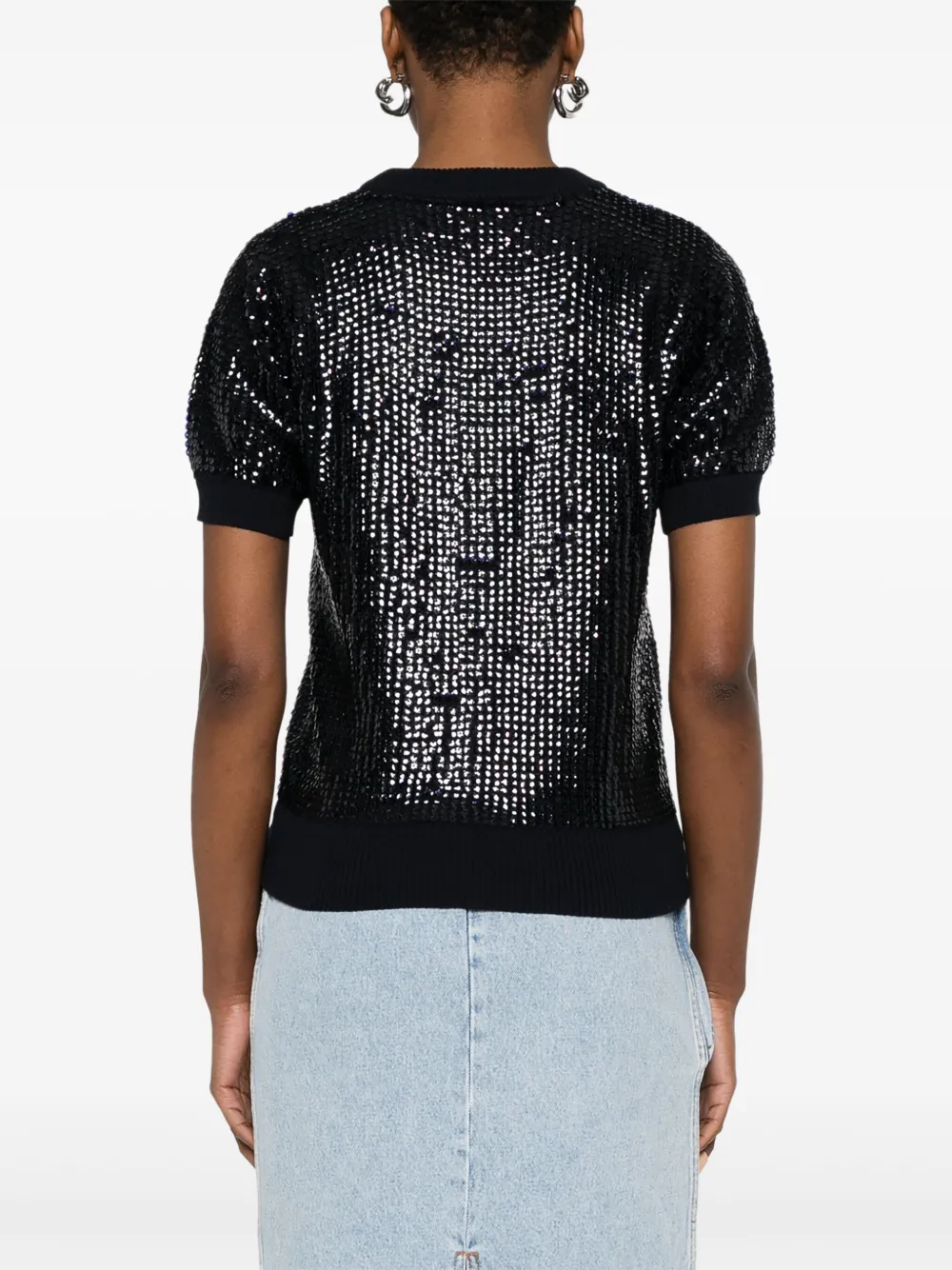 P.A.R.O.S.H SEQUIN-EMBELLISHED T-SHIRT 
