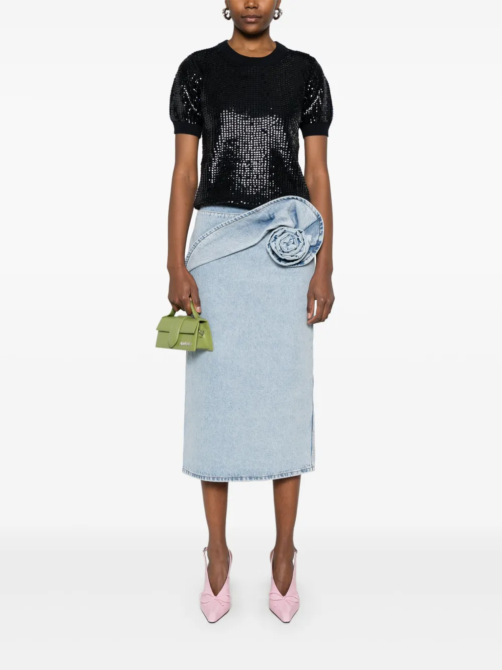 P.A.R.O.S.H SEQUIN-EMBELLISHED T-SHIRT 