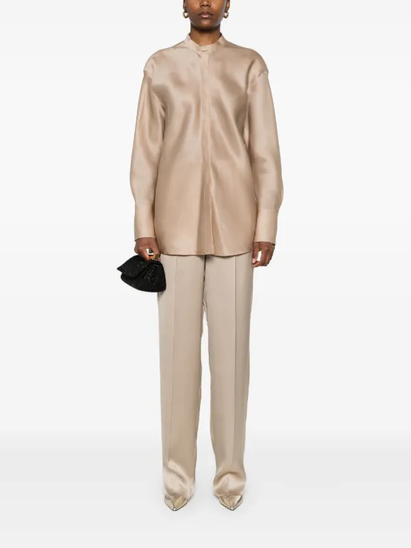 GIORGIO ARMANI CLASSICO SIMINT 長袖 シルク混 Giorgio Armani Silk Shirt | Neutrals | FARFETCH