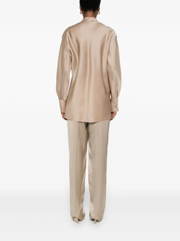 GIORGIO ARMANI CLASSICO SIMINT 長袖 シルク混 Giorgio Armani Silk Shirt | Neutrals | FARFETCH