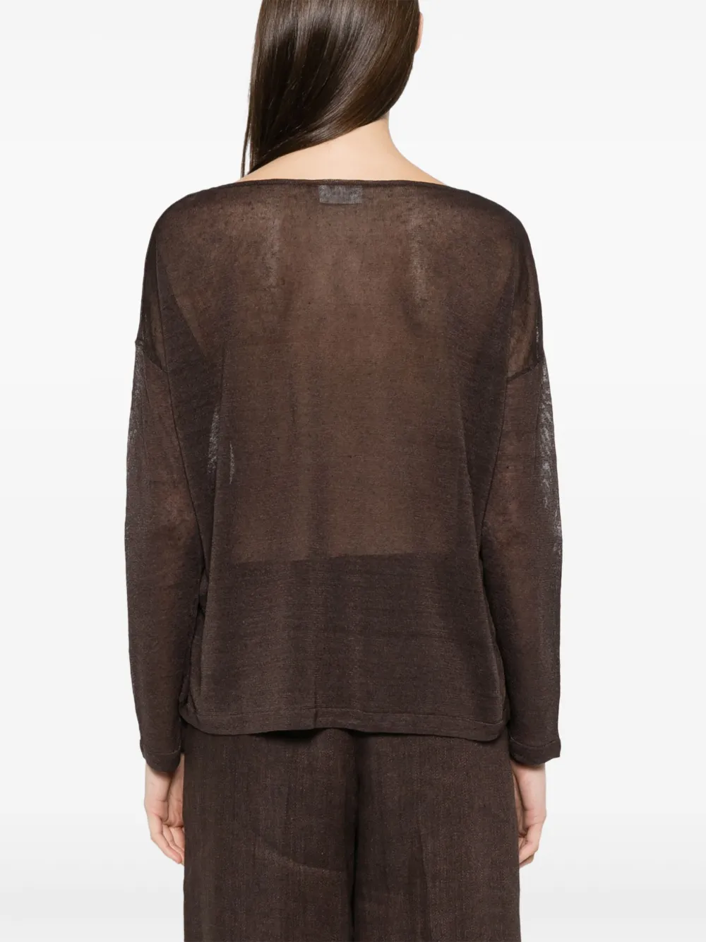 Shop P.a.r.o.s.h Boat-neck Sweater In Brown