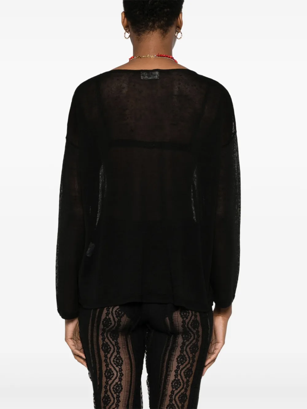 P.a.r.o.s.h Fine-knit Blouse In Black