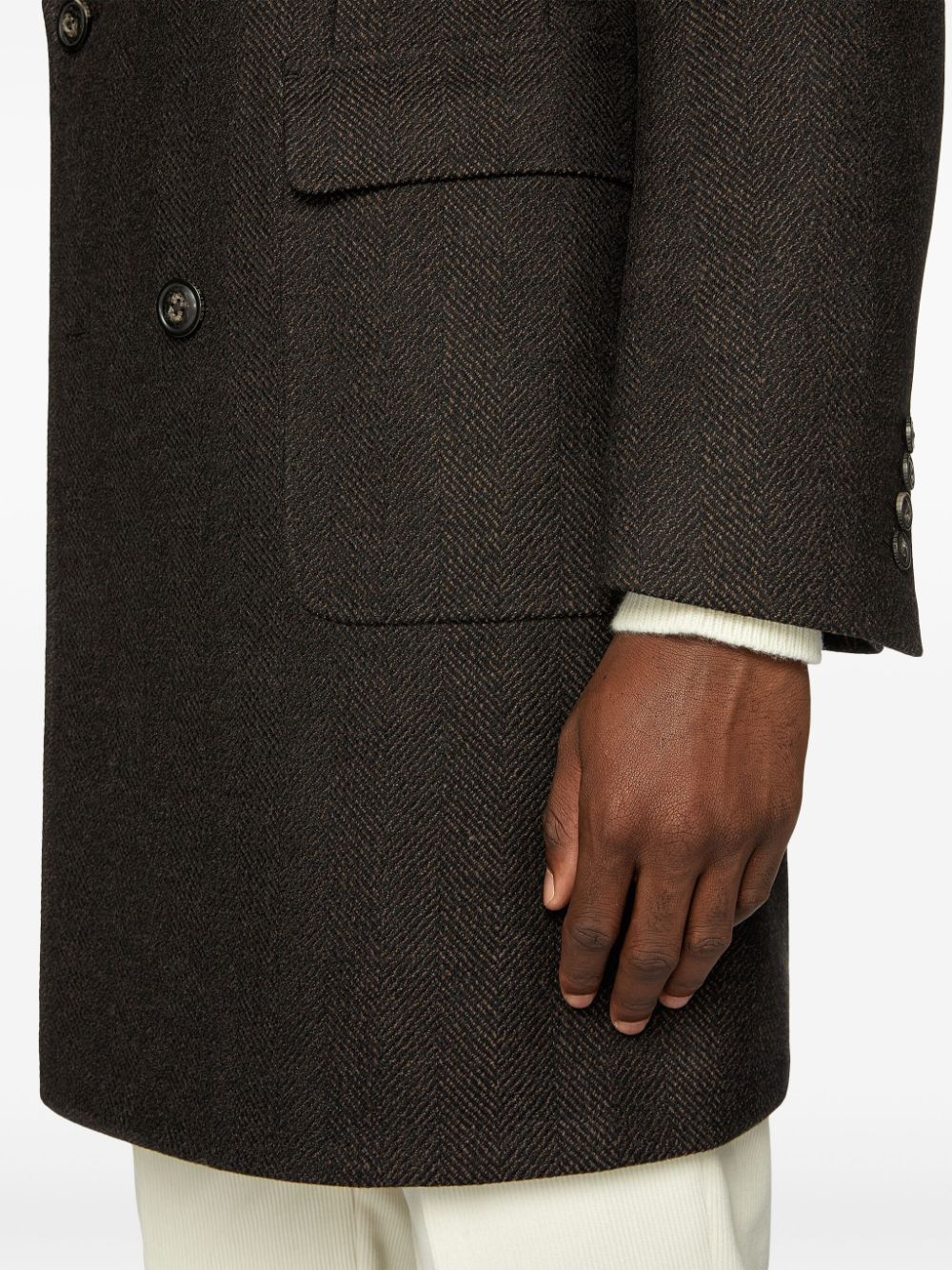 Boggi Milano wool double-breasted coat Men